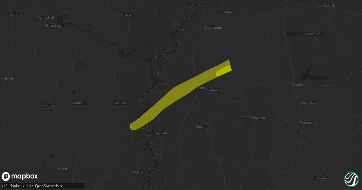 Hail Map in Parchman, MS on March 25, 2023 HailTrace